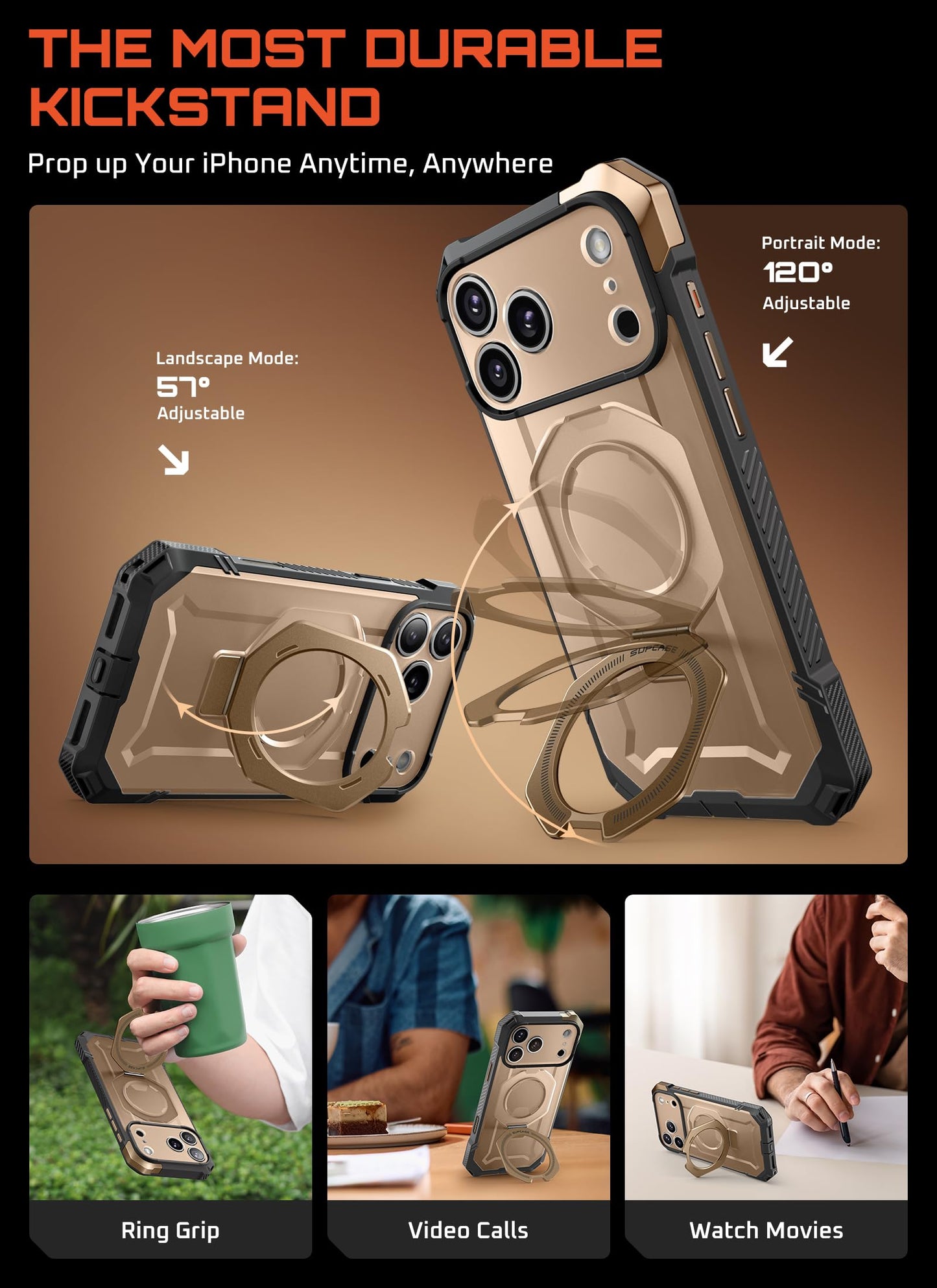 Supcase For Iphone 17 Pro Max Case With Kickstand (Unicorn Beetle Grip), [Camera Control Cover] [Compatible With Magsafe] [Milit