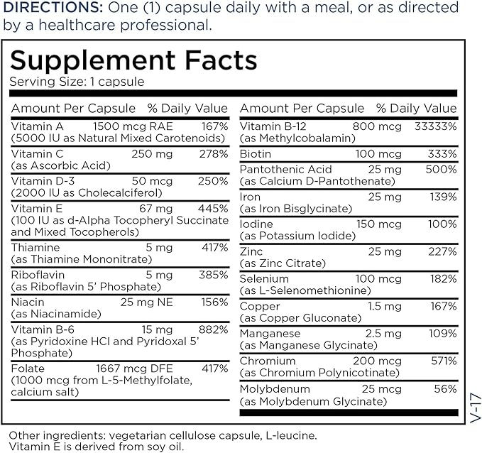 Metabolic Maintenance FemOne - Women's Multivitamin with Bioavailable Iron, Active Folate, B12, Antioxidants, Vitamin D + Biotin, Support for Reproductive + Immune Health (90 Capsules)