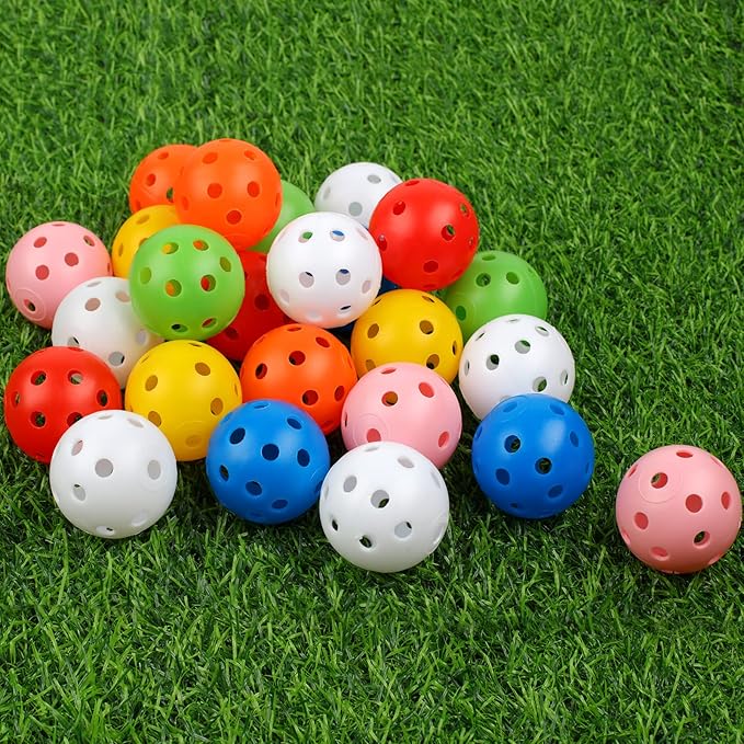 Joyberg Practice Golf Balls 24 Pack, 42mm Plastic Golf Balls, Practice Golf Balls for Backyard, Training Golf Balls for Sw...