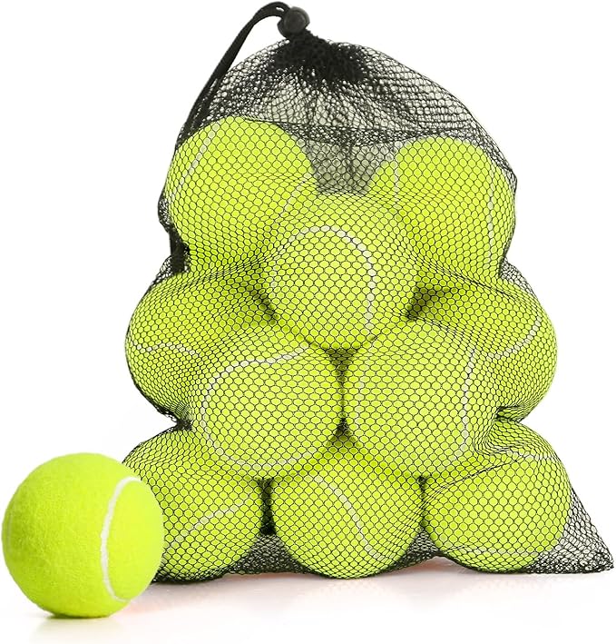 MRYCZ FYRHD 24 Pack Tennis Balls, Training Tennis Balls, Pet Dog Playing Balls, Practice Tennis Balls with Mesh Bag for Tr...