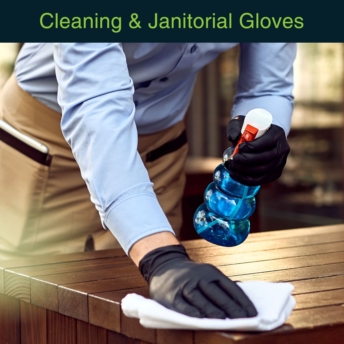 Disposable Black Nitrile Gloves Large 200 Count - Extra Thick 4.5 Mil - Powder and Latex Free Rubber Gloves - Surgical Medical Exam Gloves - Food Safe Cooking Gloves