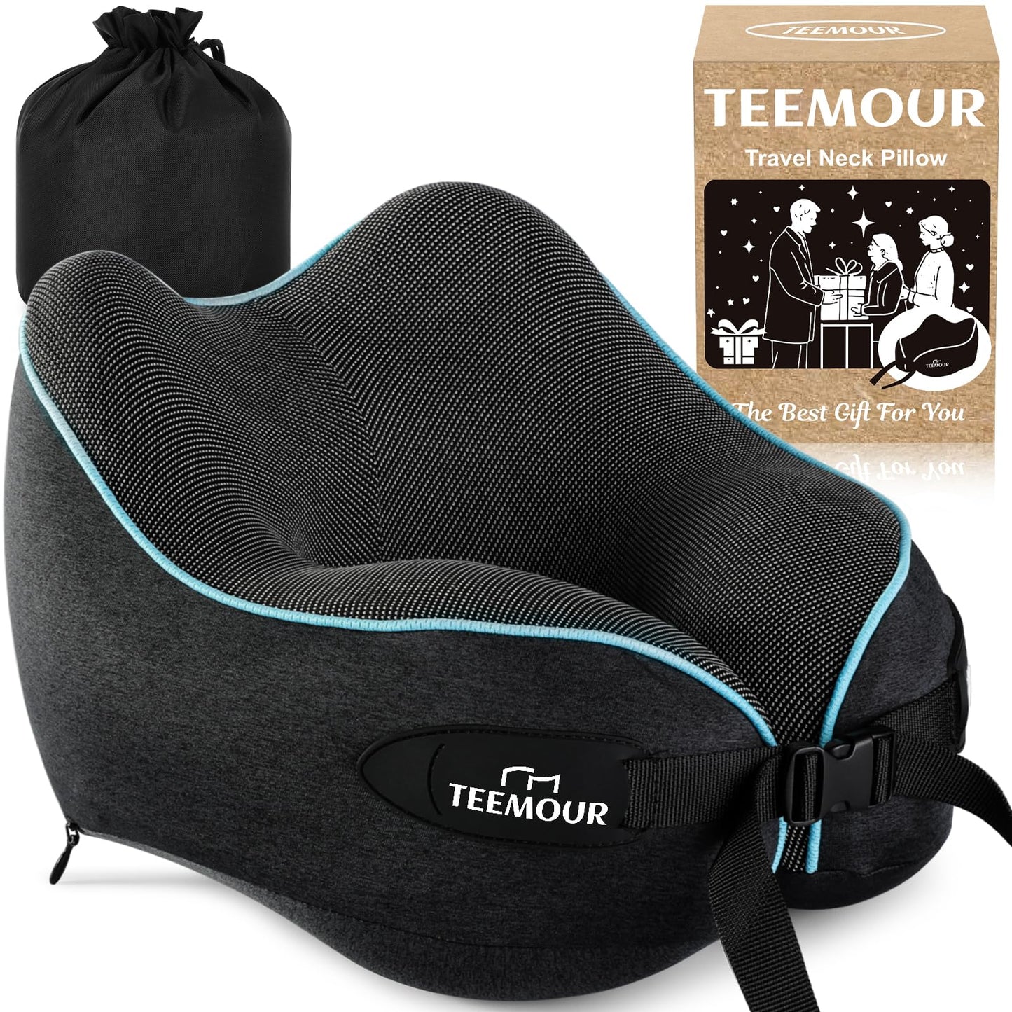 Neck Pillow for Traveling, Travel Neck Pillow for Airplane Memory Foam Travel Pillow for Flight Headrest Sleep with 360° Support Portable, Travel Essentials Birthday Gifts for Women Men Mom Dad