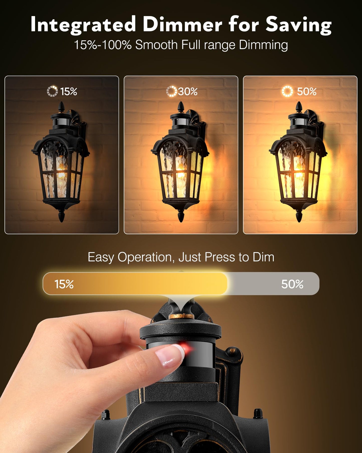Vianis 2 Pack Motion Sensor Outdoor Lights  Outside Wall Lights Black With Gold Trim  Waterproof Dusk To Dawn Outdoor Lighting  Exterior Light Fixtures For House Porch Entryway Front Door