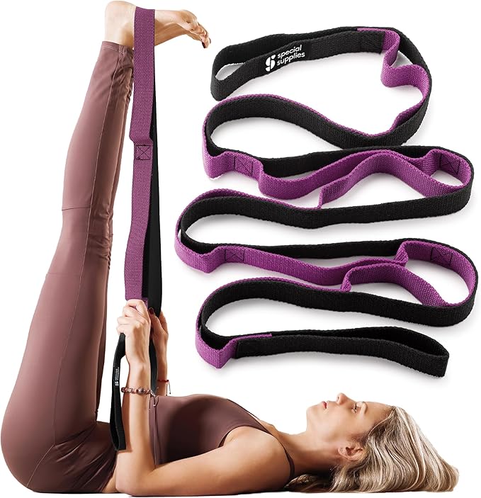 SPECIAL SUPPLIES Yoga Strap for Stretching, Stability Training, Fitness, Flexibility, Physical Therapy, Home Workout Equip...