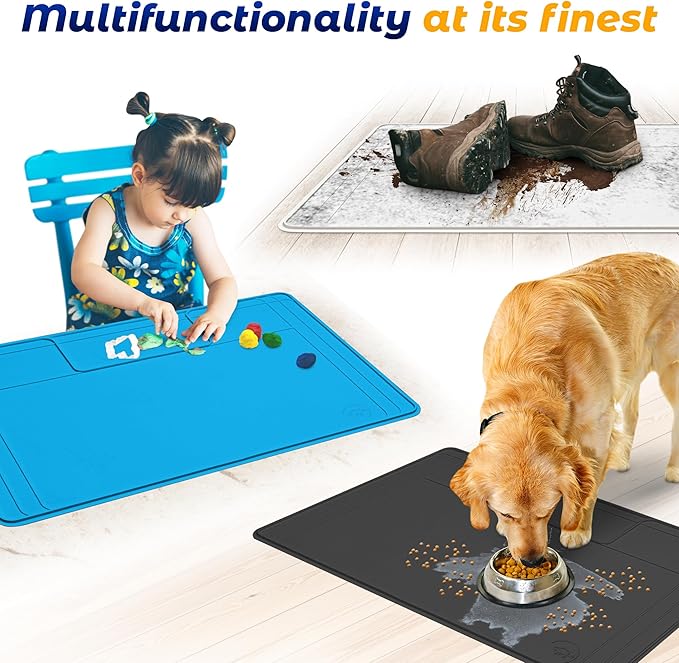 The Original Under Sink Mat - Adjustable Silicone mat, Waterproof Under The Sink Bathroom Vanity Mat, Under sink mats for kitchen waterproof - 28" x 19" or smaller