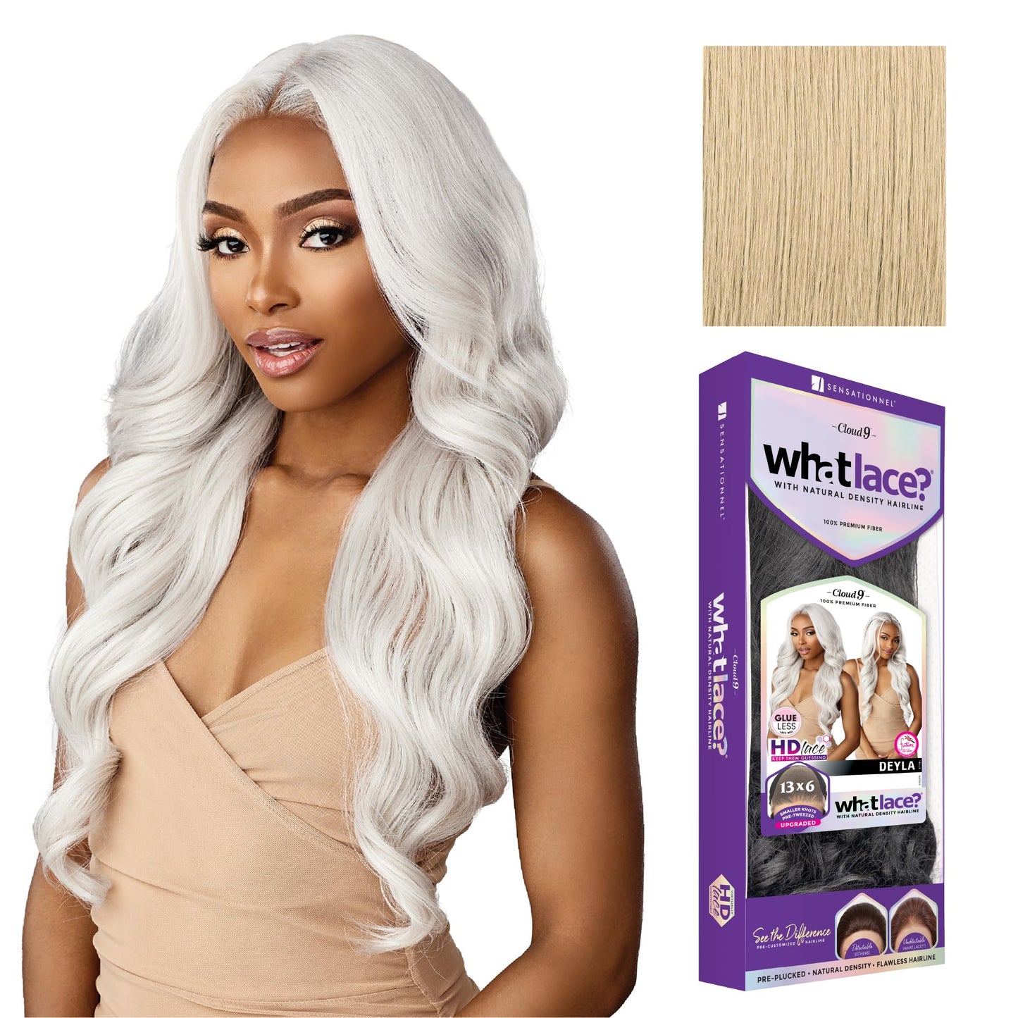 Sensationnel What Lace 13X6 Wigs - Deyla Lacefrontal Hand Tied Glueless Synthetic With Natural Density Preplucked Hairline (BEIG