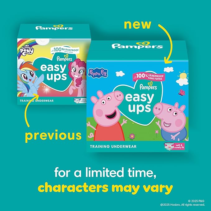 Pampers Training Pants - Easy Ups Girls & Boys - Size 4T-5T, 100 Count, Peppa Pig Potty Underwear (Packaging May Vary)