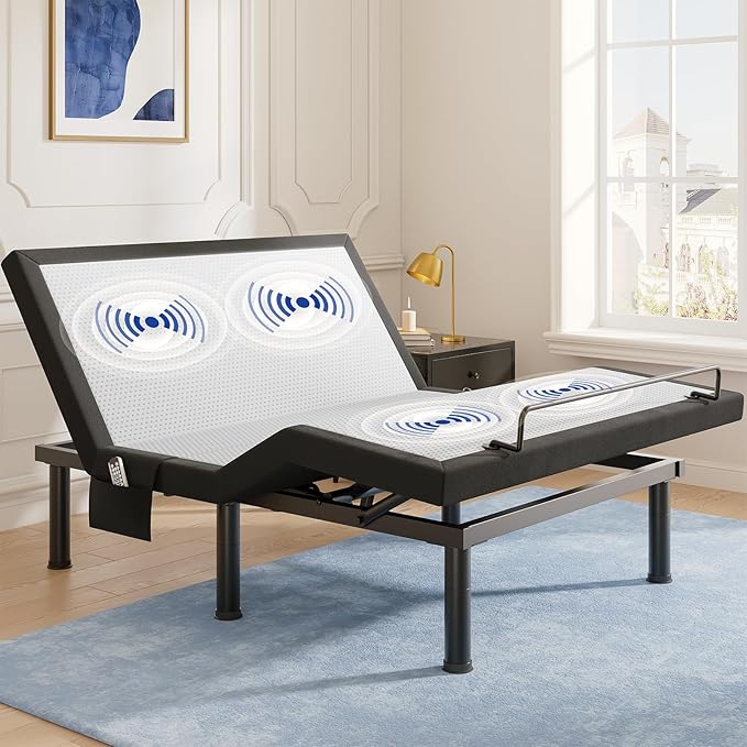 Tami Tami T600 Adjustable Bed Frame Queen Size with Remote & Massage - Electric Beds Bases, Zero Gravity, Dual Side USB, S...