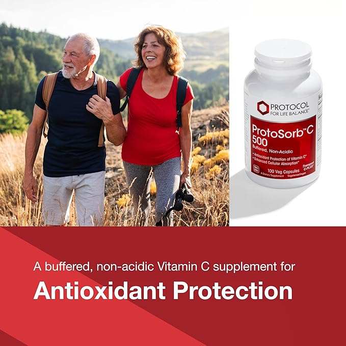Protocol Protosorb C 500 - Highly Absorbable Vitamin C - for Immune System & Bone Health Supplement* - with Alpha-Lipoic Acid - Buffered, Non-Acidic Vitamin C - 100 Veg Caps