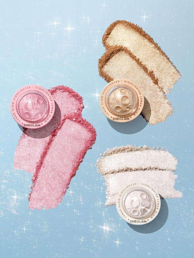 SHEGLAM Lunar Glow Highlighter Face Highlighter Multichrome Glitter Shimmer Highlighter Makeup Eye Face Body Highlighter Illuminator, Silky Creamy Eyeshadow-Heart Galaxy