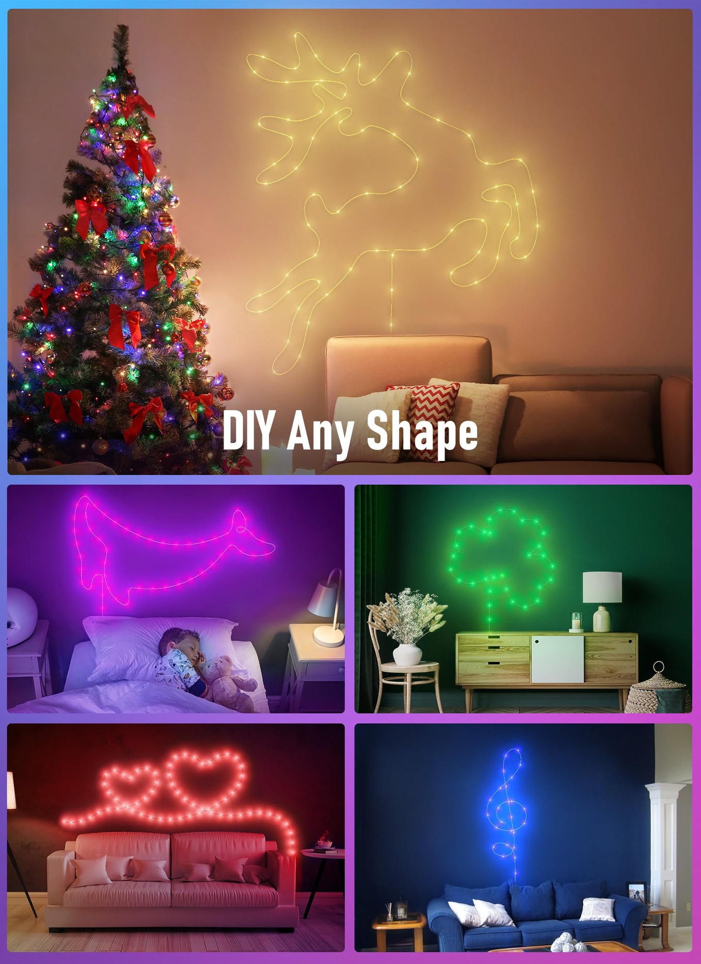 Minetom Fairy Lights String Lights 33 FT 100 LED with Remote, 16 Colors & 6 Holiday Colors, Copper, Model JY-YYY200-10