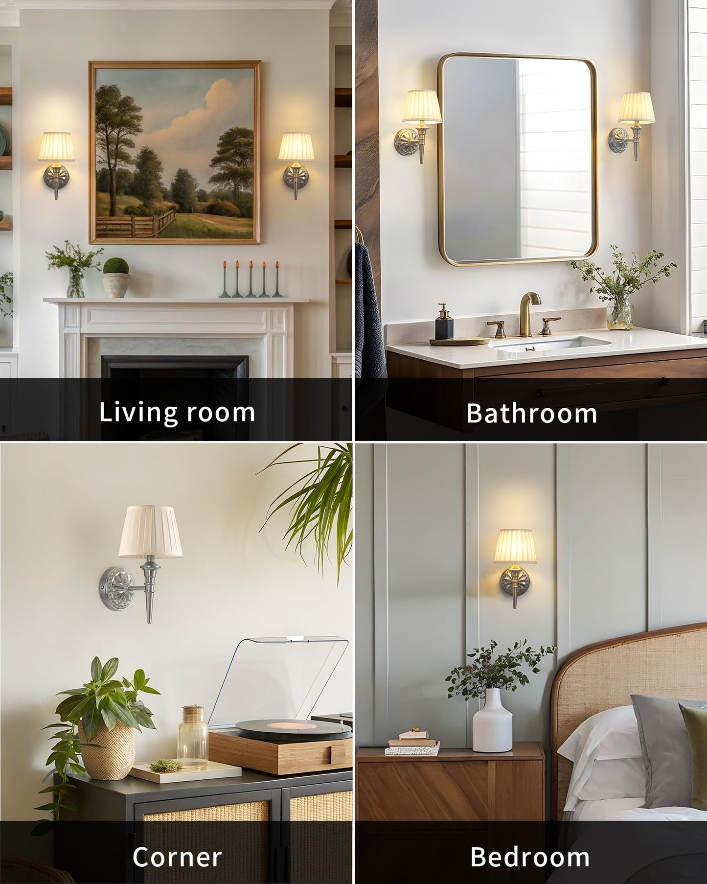 Kdg Cordless Wall Sconces Set Of 2  Small Wireless 5200Mah Rechargeable Battery Fabric Led Wall Lamps  Portables Lightings For Wall discomfort-reducingting  Living Room  Bedroom  Hallway  Gifts  Night Light (Nickel)