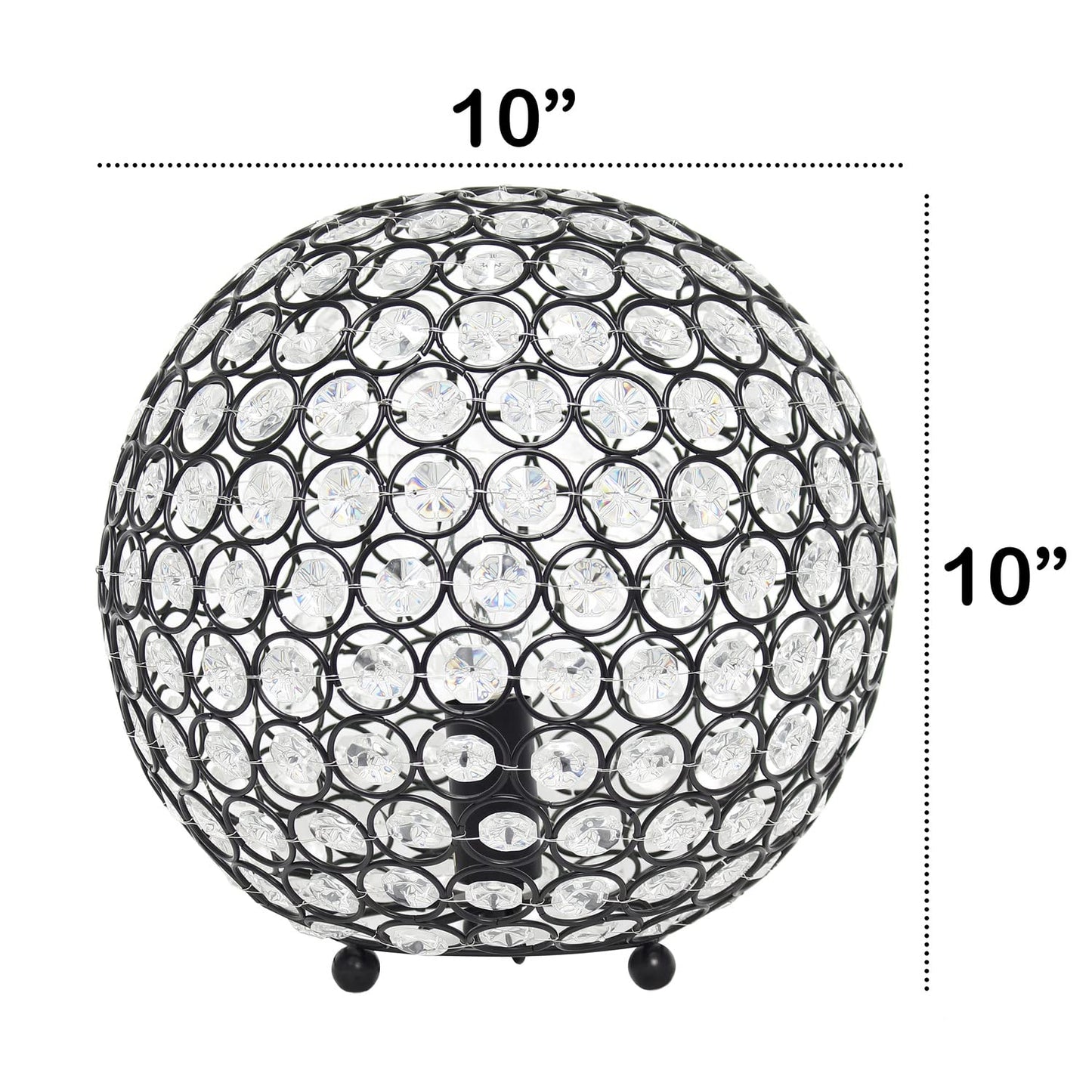 Lalia Home Table Lamp - 10in Contemporary Metal Crystal Sphere - Restoration Bronze - Model 1270-LHT-3013-RZ