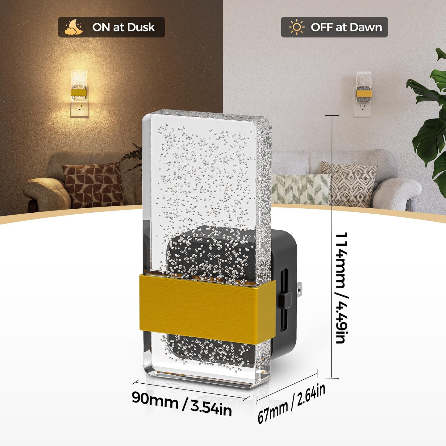 Doresshop Led Night Lights Plug Into Wall  0-100Lm Dimmable Nightlight  Bubble Decorative Night Light With Dusk-To-Dawn Sensor  Wall Sconce-Style Design Nightlights For Bathroom  Hallway Stairway Gift