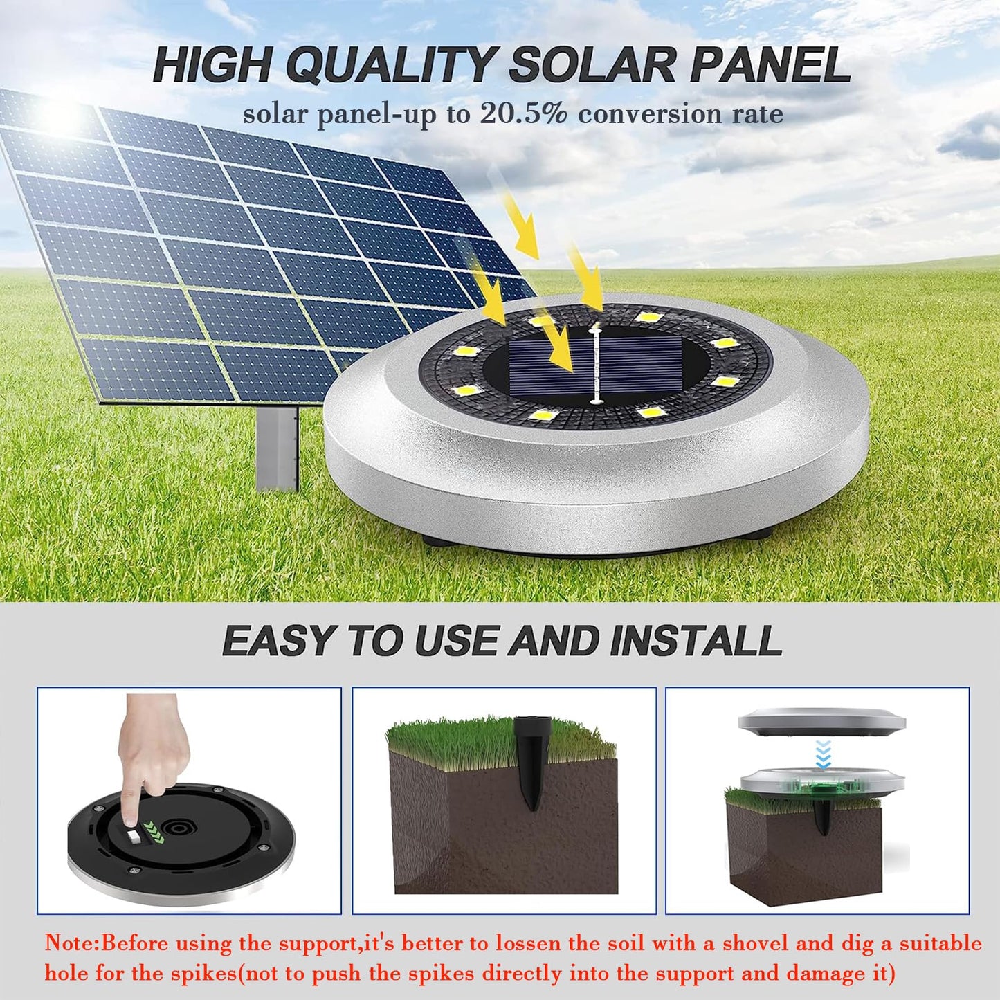 Yakalla Solar Lights Outdoor 8 Pack Solar Garden Lights For Pathway Yard Deck Lawn Patio Walkway Driveway Step(Multi-Color)