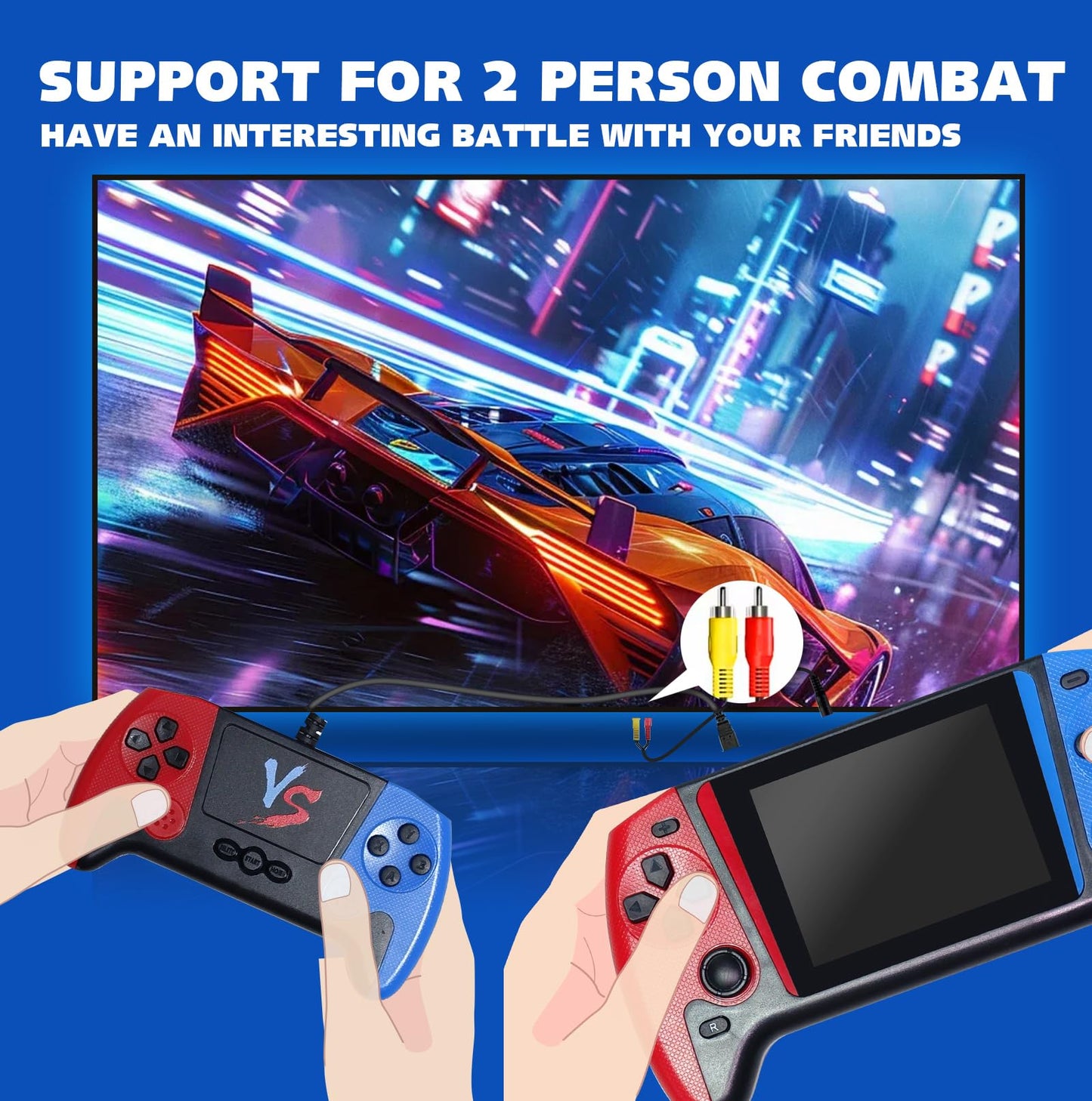 Handheld Game Console – Retro Portable Gaming System with 500 Built-in Classic Games, 3.5" LCD Screen, Rechargeable Battery, TV Output, and External Gamepad for 2-Player Fun, for Kids & Adults