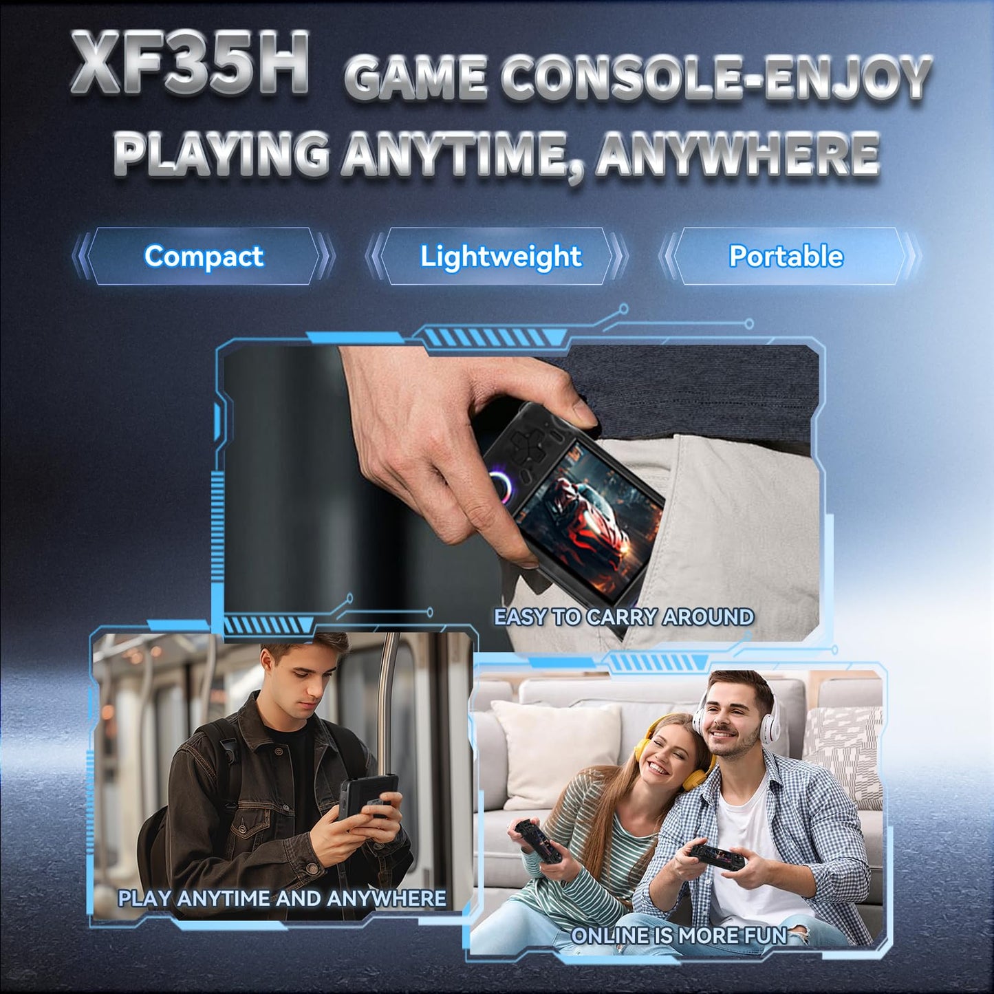 Colourbing XF35H Retro Handheld Game Console - Open Source Linux System, 3.5-inch Full-Lamination Screen, 18000+ Classic Games, 4000mAh Battery Portable Handheld - Supports WiFi Multiplayer