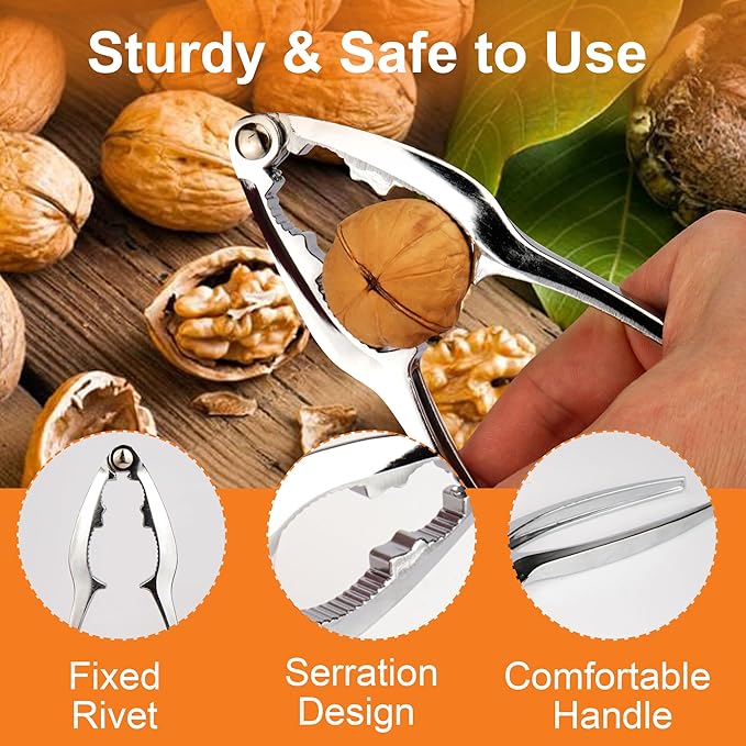 Crab Crackers and Tools, 5 Pcs Crab Crackers, Lobster Crackers and Tools, Seafood Tools Set, Walnut Nut Cracker Set, Home Restaurant Kitchen Tools