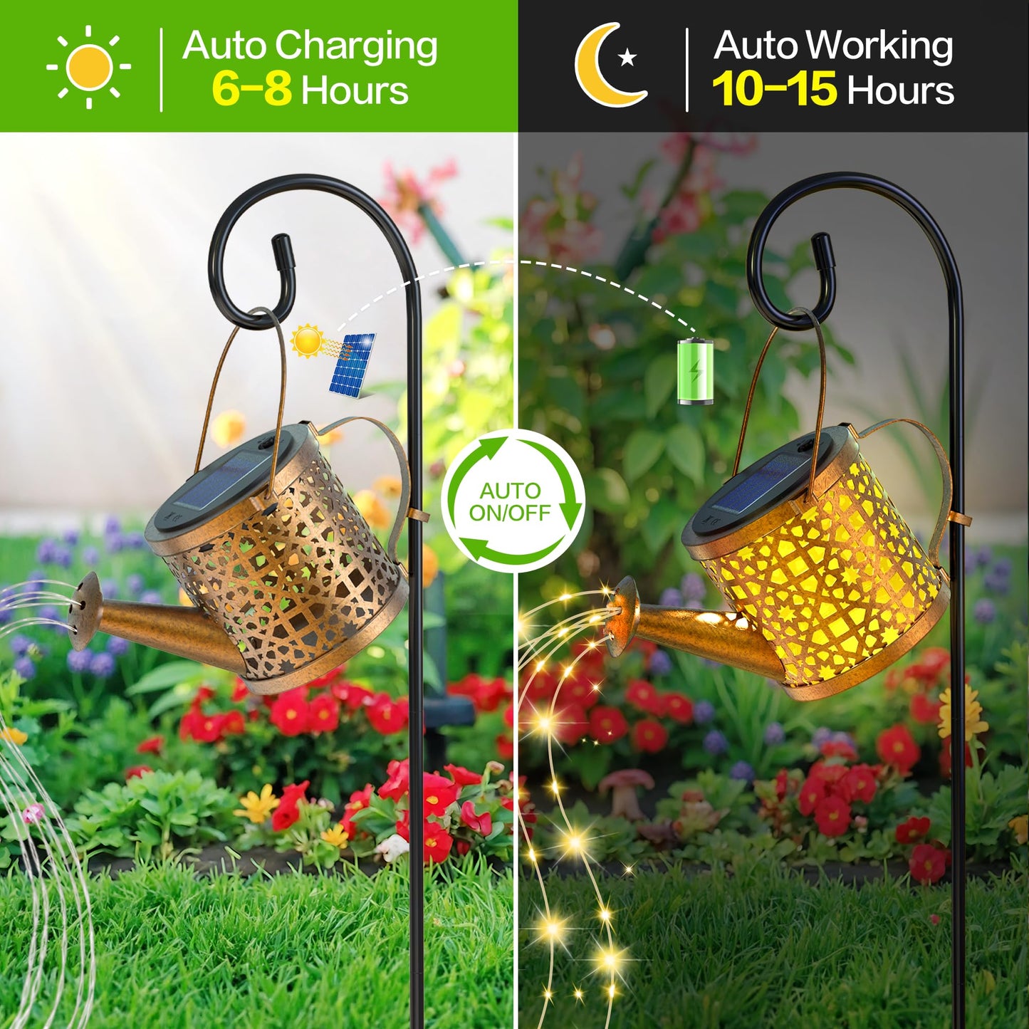 Solar Watering Can Lights Waterproof  Solar Lights Outdoor Decorative Garden Decor Metal Hanging Lights For Outside Patio Pathway Yard  Christmas Birthday Gardening Gifts
