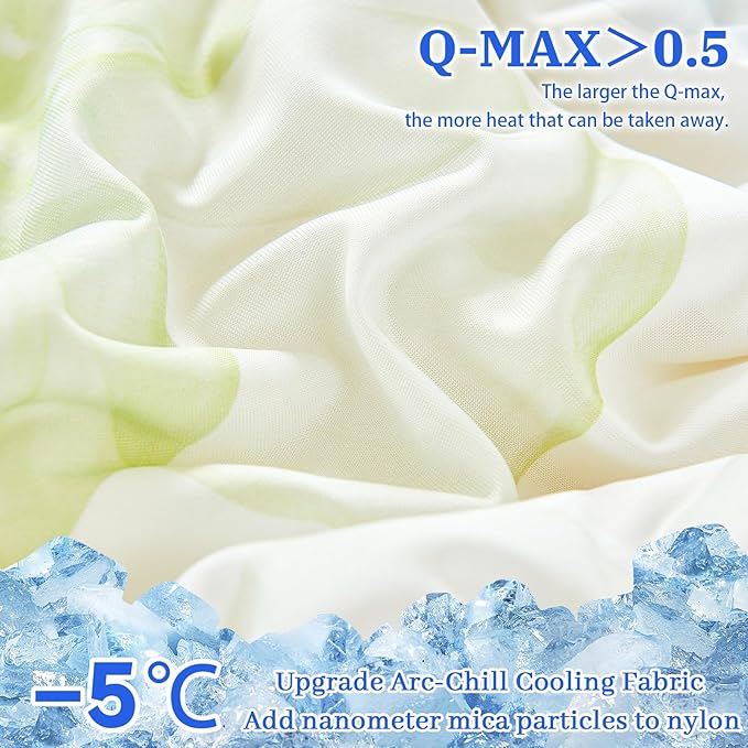 Cooling Pillow Cases for Hot Sleepers - Double Side Arc-Chill Q-Max>0.5 Cooling Fiber Cool Pillow Cases 2 Pack - Breathable Soft Cold Pillow Cases with Hidden Zipper (20" x 26")