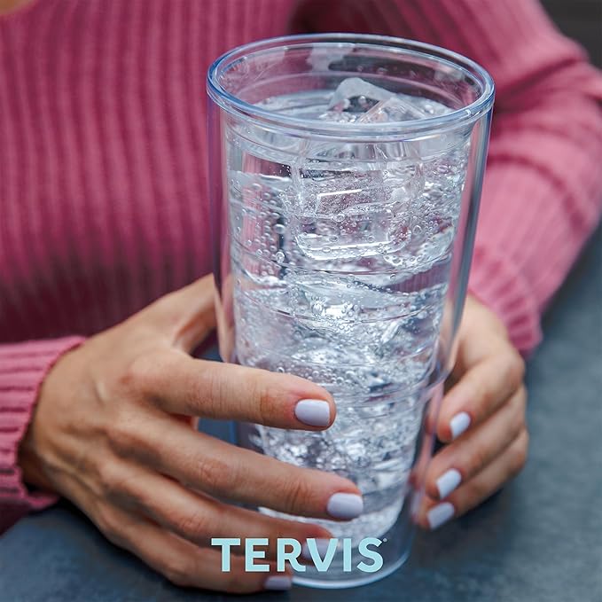 Tervis Softball - All Over Made in USA Double Walled Insulated Tumbler Travel Cup Keeps Drinks Cold & Hot, 24oz, Classic