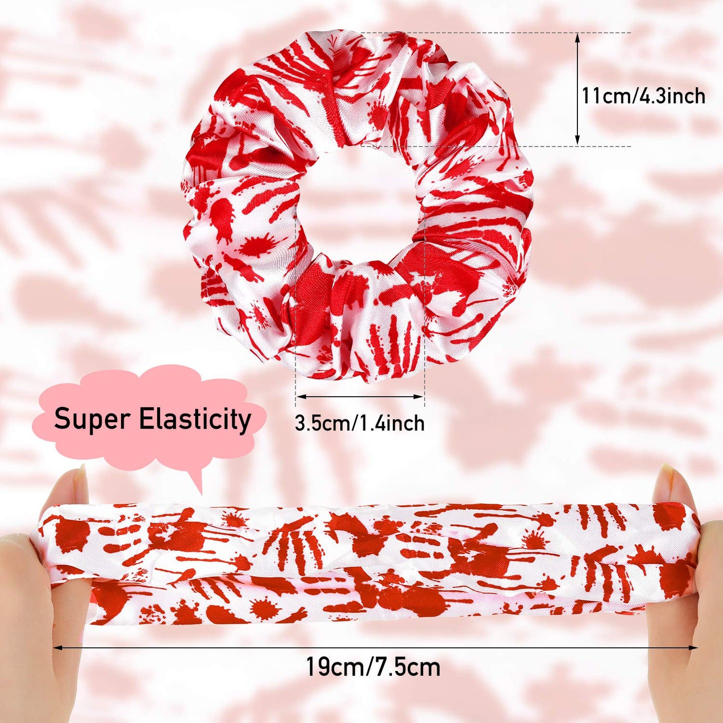 20 Pieces Halloween Hair Scrunchies Elastic Satin Hair Ties Ponytail Holders with Pumpkin Witch Ghost Prints Hair Bands for Wome