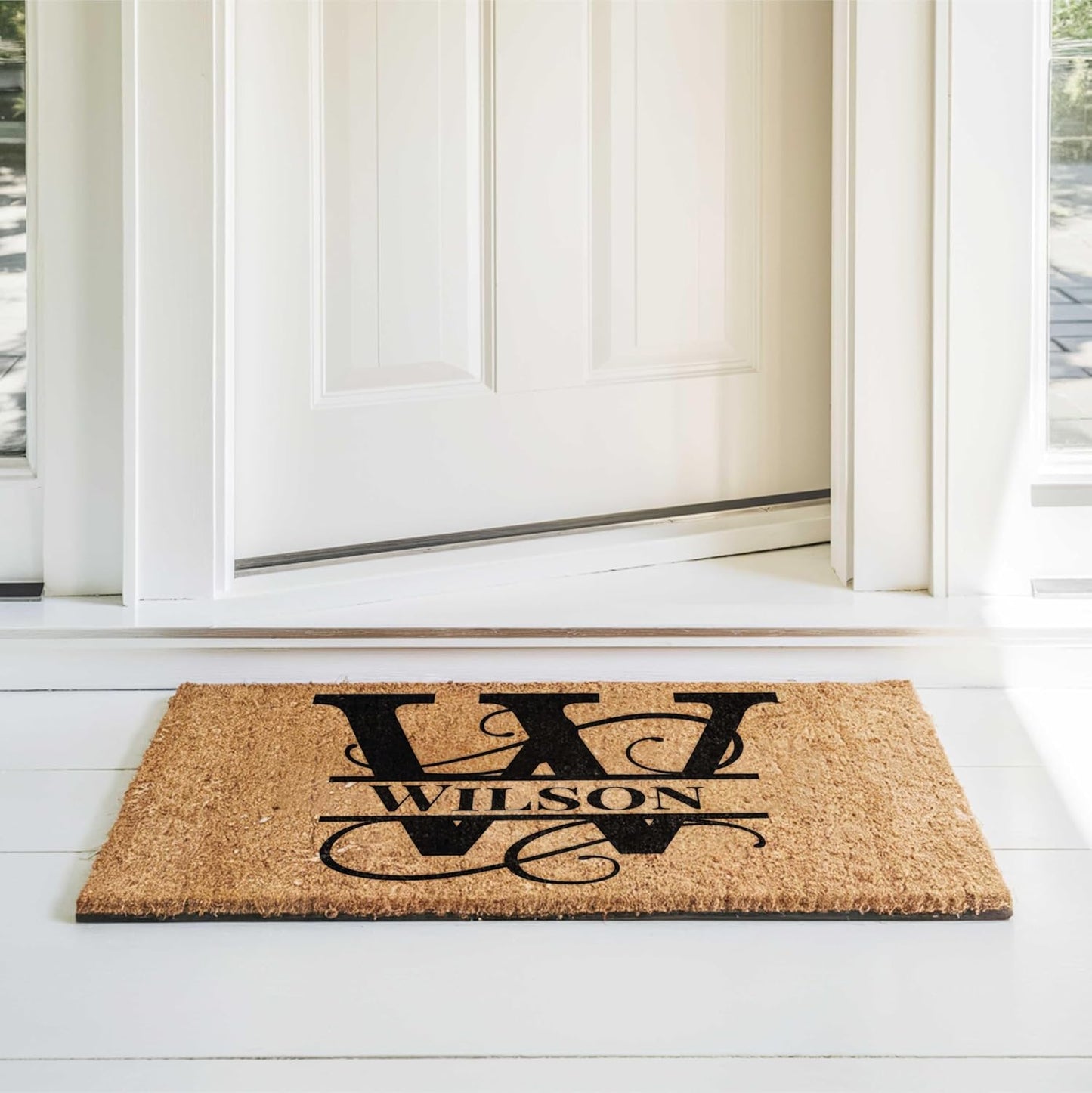 MRC Wood Products Personalized Custom Doormat - 18" x 30" - Durable Coir Fiber Mat for Indoor & Covered Outdoor Use (18" x 30")
