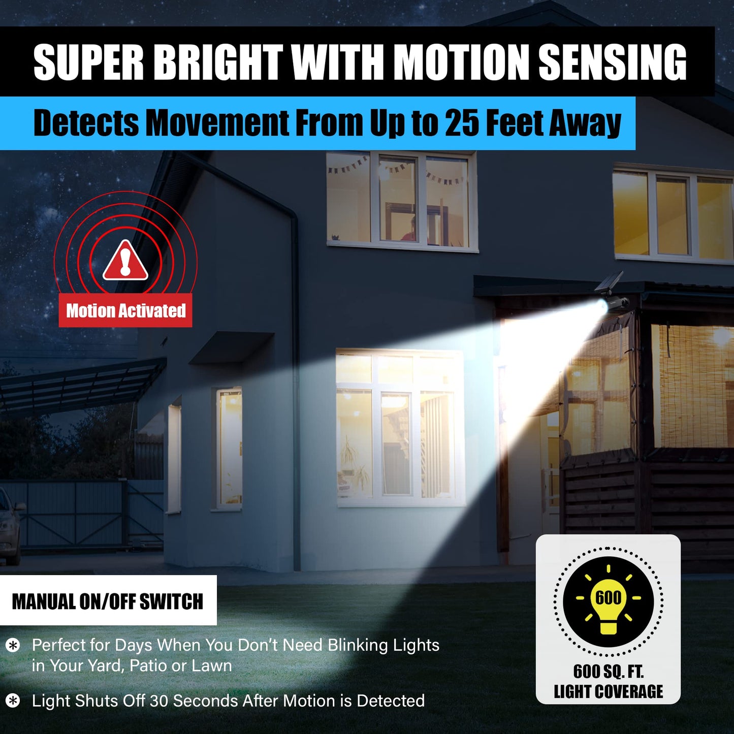 Bell+Howell Bionic Spotlight Motion Solar Spot Lights Outdoor Waterproof, Landscape Lights, Outdoor Solar Yard Lights Weather Resistant, Super Bright LED Lights, for Garden, Lawn As Seen On TV