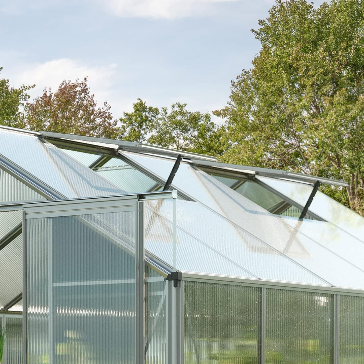 Greenhouse Topas 3 Aluminum Frame 7.4 x 6.4 ft with Approx. 8 mm Polycarbonate Panels