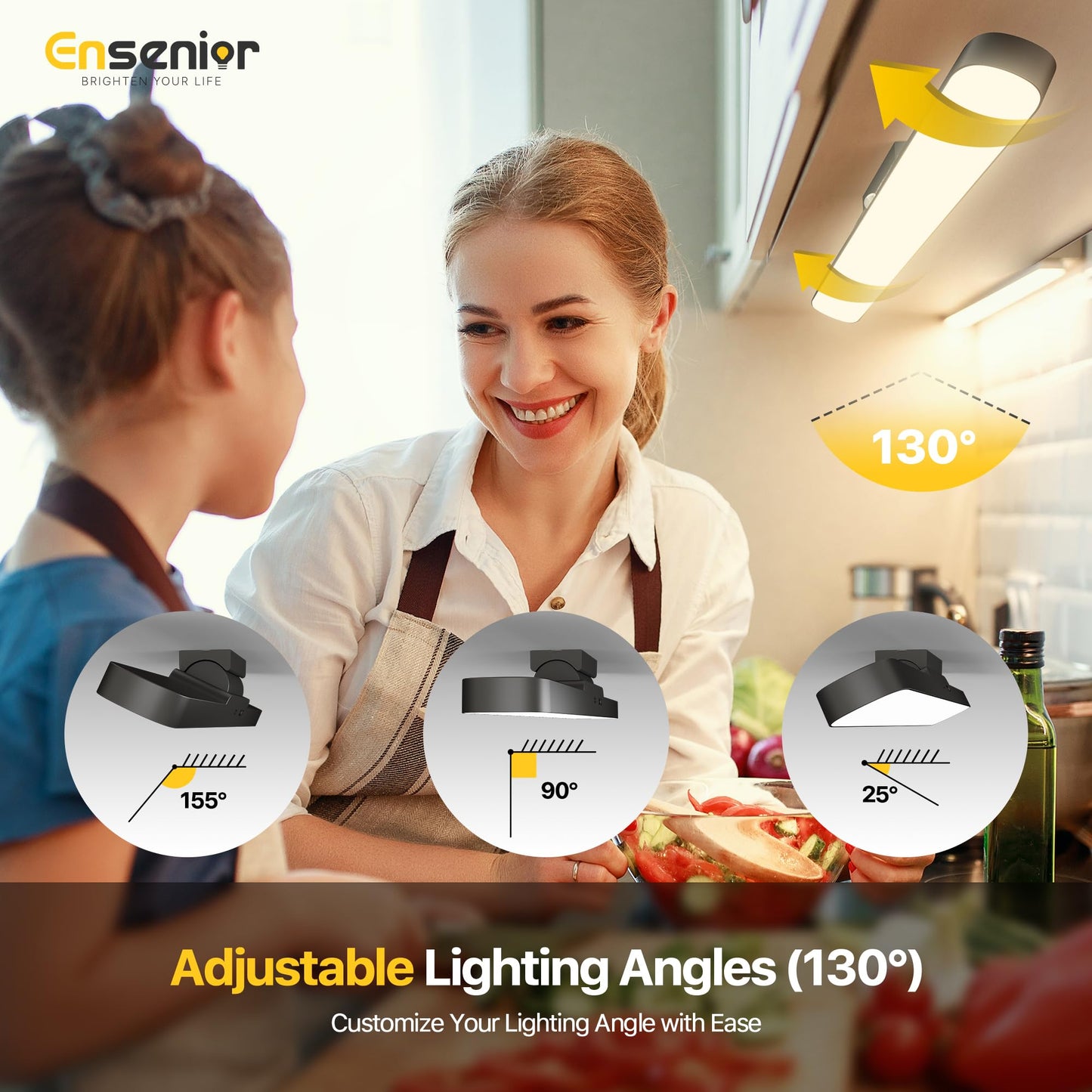 Ensenior Light Bar  14 Inch Under Cabinet Motion Sensor Lighting With Stepless Dimming 3Cct Remote Magnetic Rechargeable 2000Mah Battery  Motion Sensor Light Indoor For Kitchen  Cabinet  Closet
