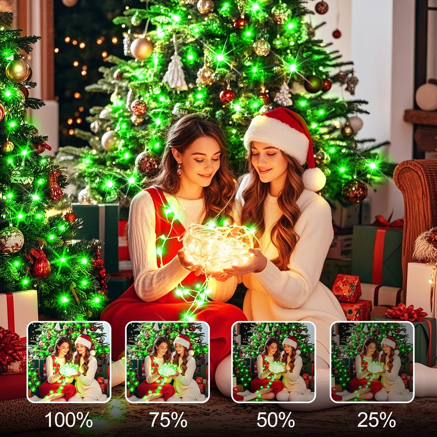 Sauirs 403Ft 1000 Led Christmas Lights Outdoor String Lights With 8 Modes Timer Waterproof Fairy Light Plug In For Outside Indoor Party Xmas Palm Tree Yard Wedding Decorations(Green)