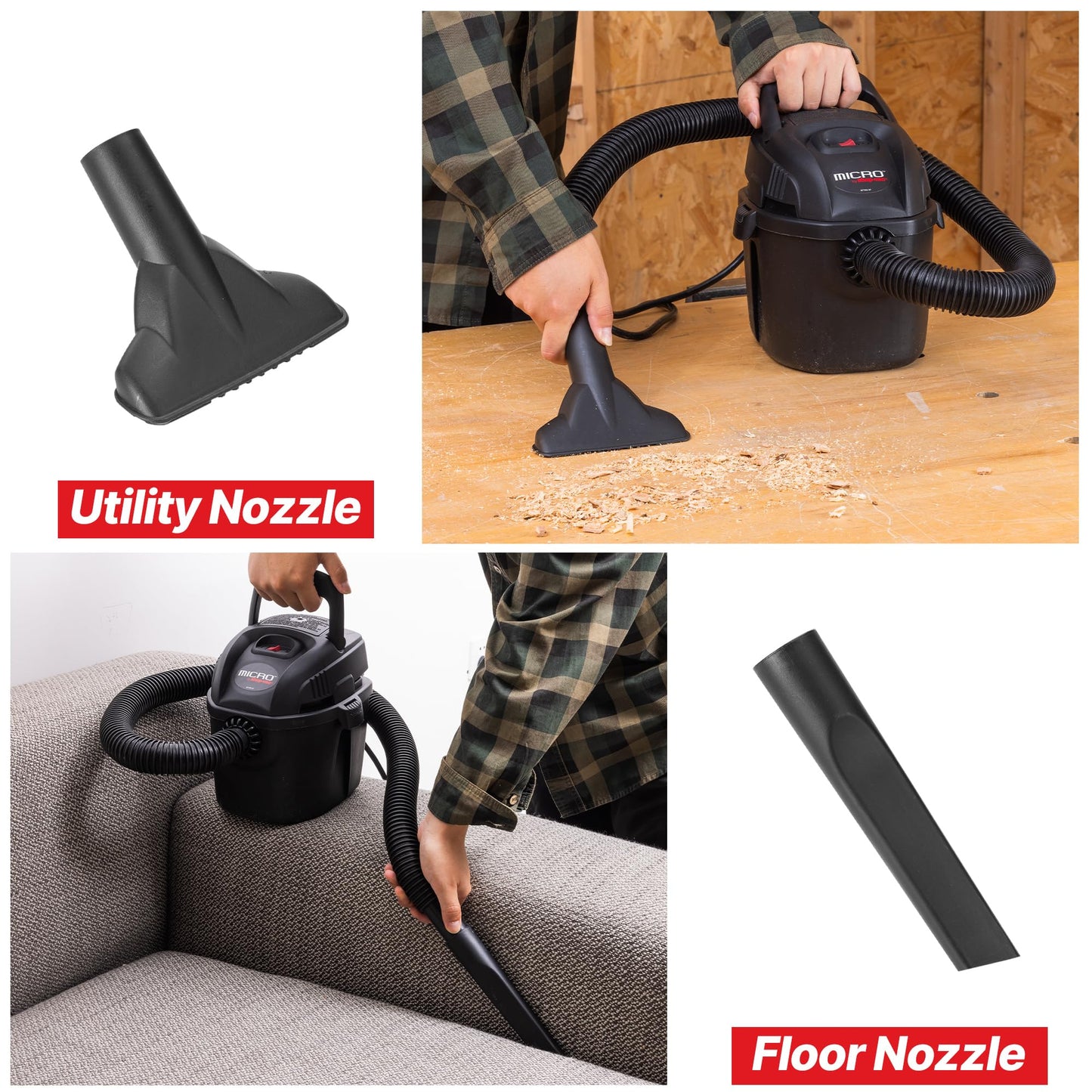 Shop-Vac 2021005 1 Gallon Micro Wet/Dry Vacuum, 1.0 Peak HP, 1.25 Inch Diameter x 4 Foot Hose, 6 Food Cord, Lightweight And Portable, Quick Wet/Dry Pickup