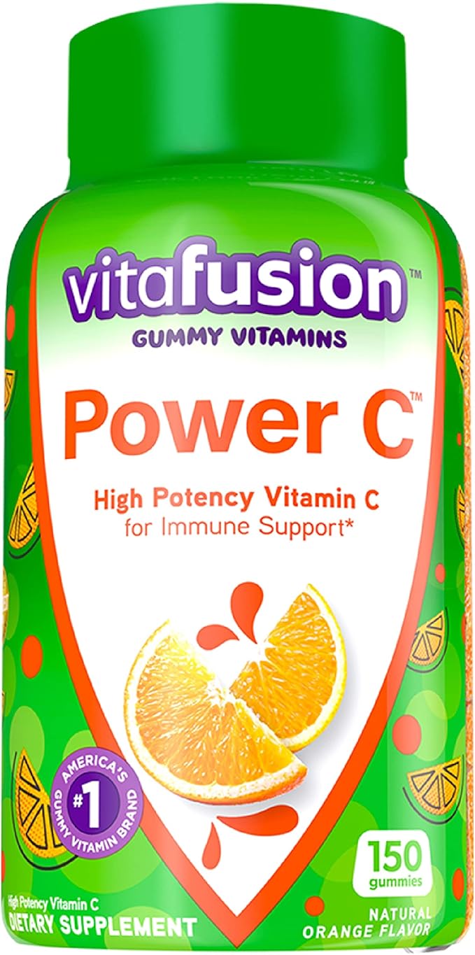 Vitafusion Gorgeous Hair, Skin & Nails Multivitamin Plus Power C Vitamin C Gummies for Immune Support Bundle, 135ct & 150 Count