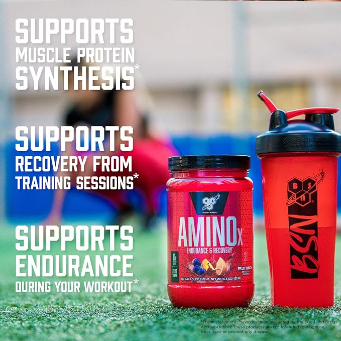 BSN Amino X Post Workout Muscle Recovery & Endurance Powder with 10 Grams of Amino Acids Per Serving, Flavor: Blue Raz, 70 Servings