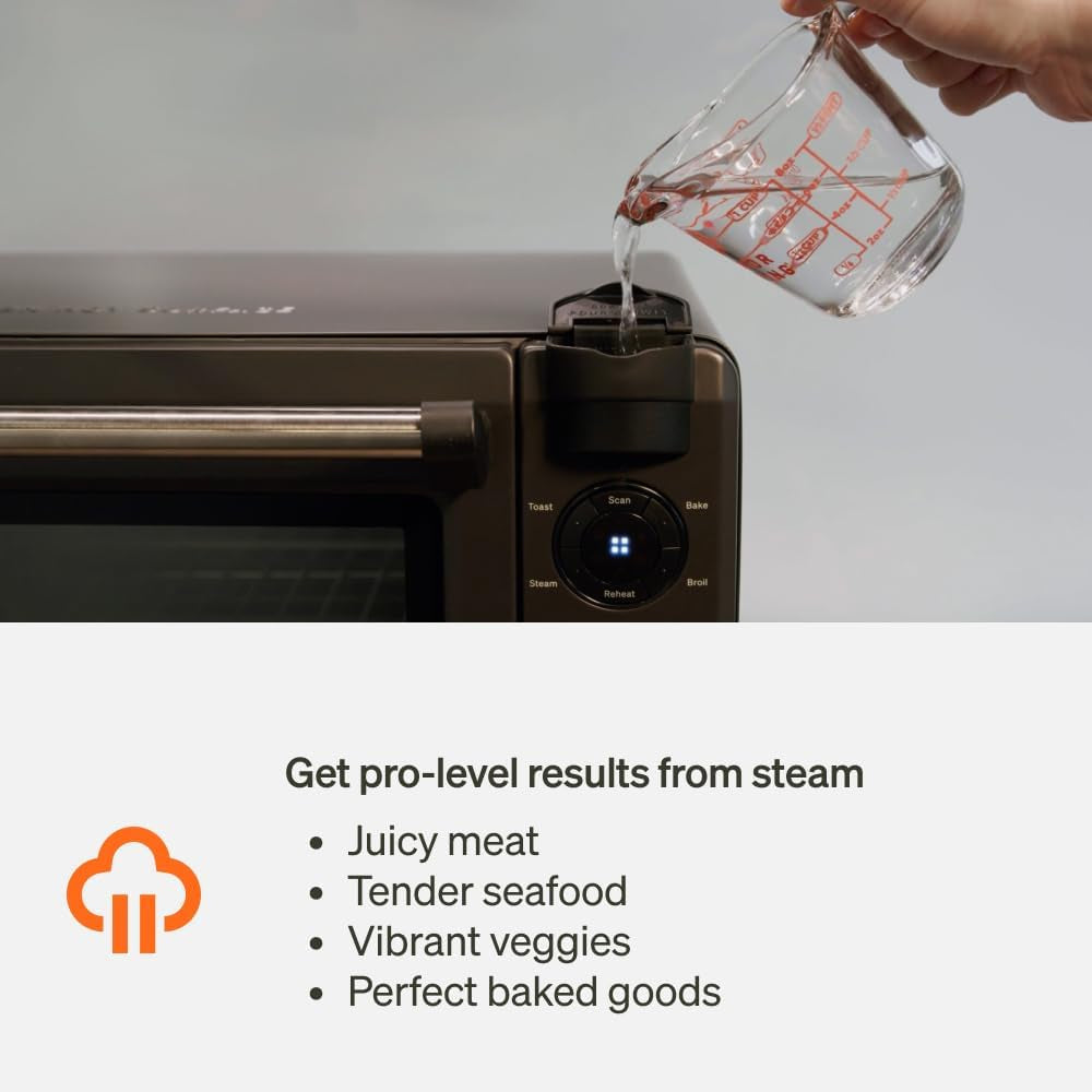 Smart Oven Pro, 6-In-1 Countertop Convection Oven - Steam, Toast, Air Fry, Bake, Broil, and Reheat - Smartphone Control Steam & Air Fryer Oven Combo