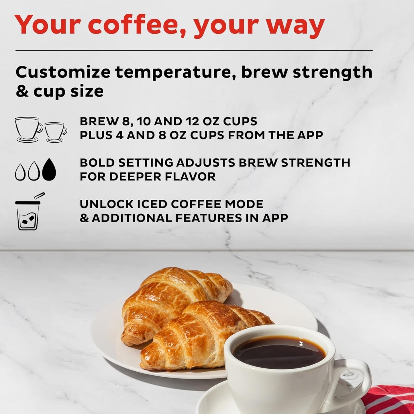 Solo WIFI Connect Single Serve Coffee Maker, from the Makers of  Pot, Coffee Brewer, Includes Reusable Coffee Pod & Bold Setting, Brew 8 to 12Oz., 40Oz. Water Reservoir, Black