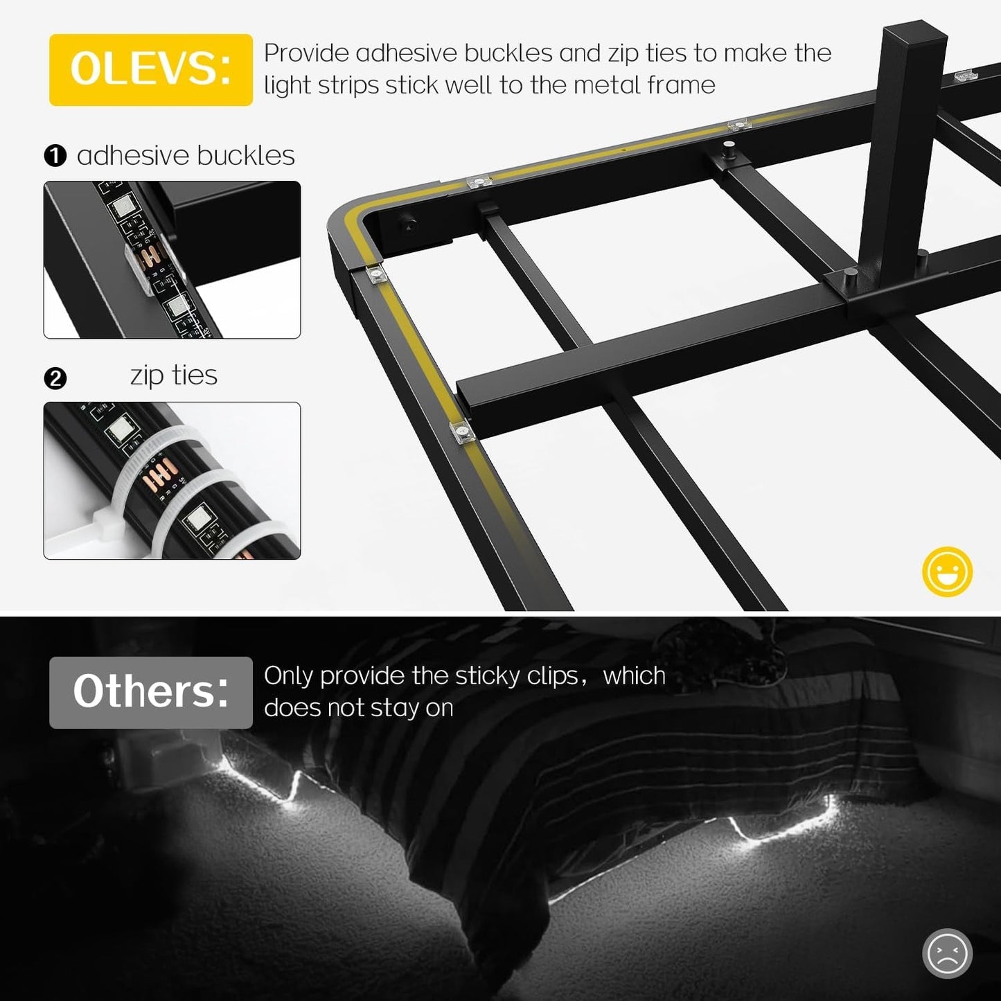 Floating Bed Frame Full Size with Smart LED Lights and Charging Station - Modern Metal Platform Bed, Easy Assembly No Box Spring Needed