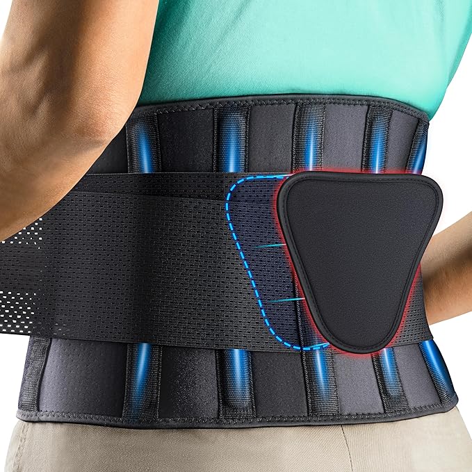 FEATOL Back Brace for Lower Back Pain, Back Support Belt for Women & Men, Breathable Lower Back Brace with Lumbar Pad, Low...