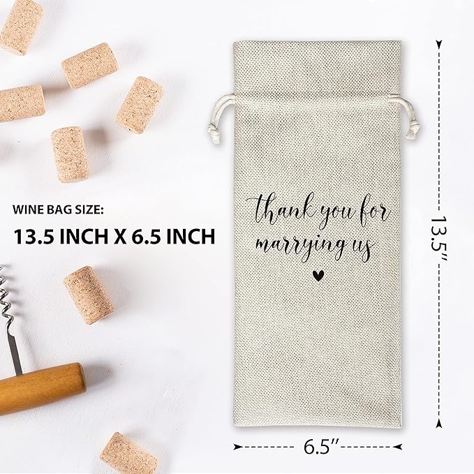Wedding Gifts Wine Bag (1pc) - Pairs well with getting married, Engagement Gift for Couples, Gift for her, Engagement Wine Bag - Mr and Mrs Wedding Gift - Bride and Groom - Bridesmaid Gift- HiMo255