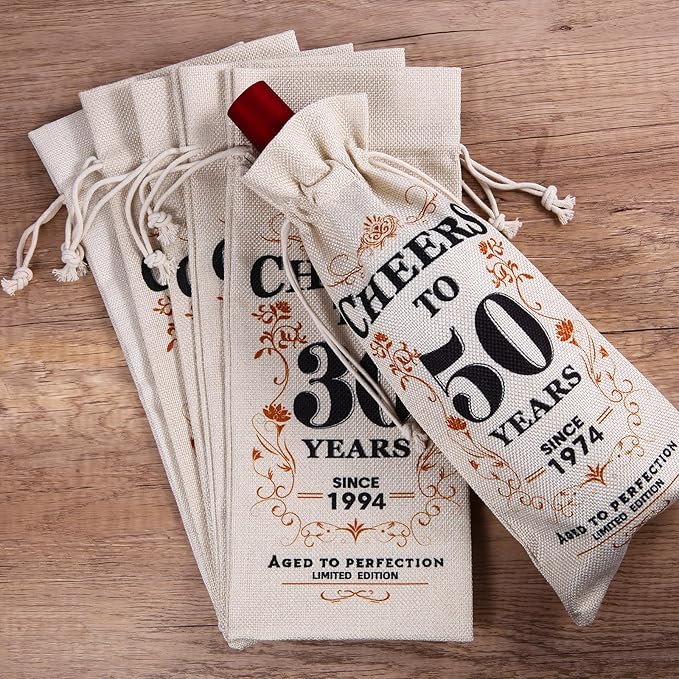 SpringWhisper 60th Birthday Gifts for Women Men Back in 1964 Birthday Gift 60 Years Old Gift Birthday Decoration Wine Bag Gift for Her Him Wine Gift Bag 60th Turning 60