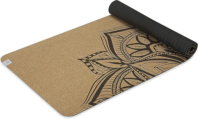 Gaiam Cork Yoga Exercise Mat | Natural Sustainable Cork Resists Sweat and Odors | Non-Slip TPE Backing Prevents Slipping| ...
