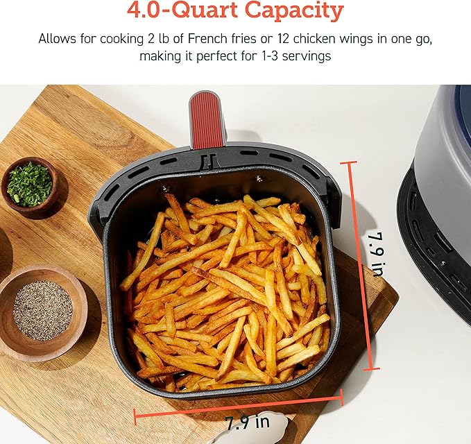 COSORI Air Fryer 4 Qt, 7 Cooking Functions Airfryer, 150+ Recipes on Free App, 97% less fat Freidora de Aire, Dishwasher-safe, Designed for 1-3 People, Lite 4.0-Quart, Smart, Truffle Gray