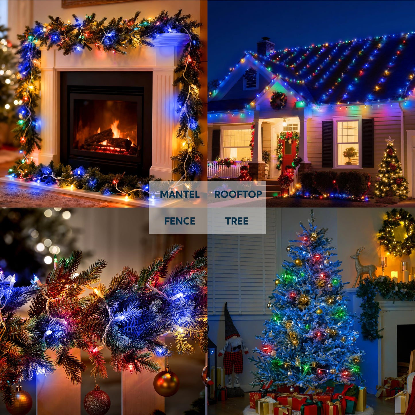 Joiedomi Christmas Lights Outdoor 100 Count Blue Christmas Tree Lights Indoor 21.4Ft String Xmas Decorations For Dorm Classroom Bedroom Holiday Wedding Party White Wire