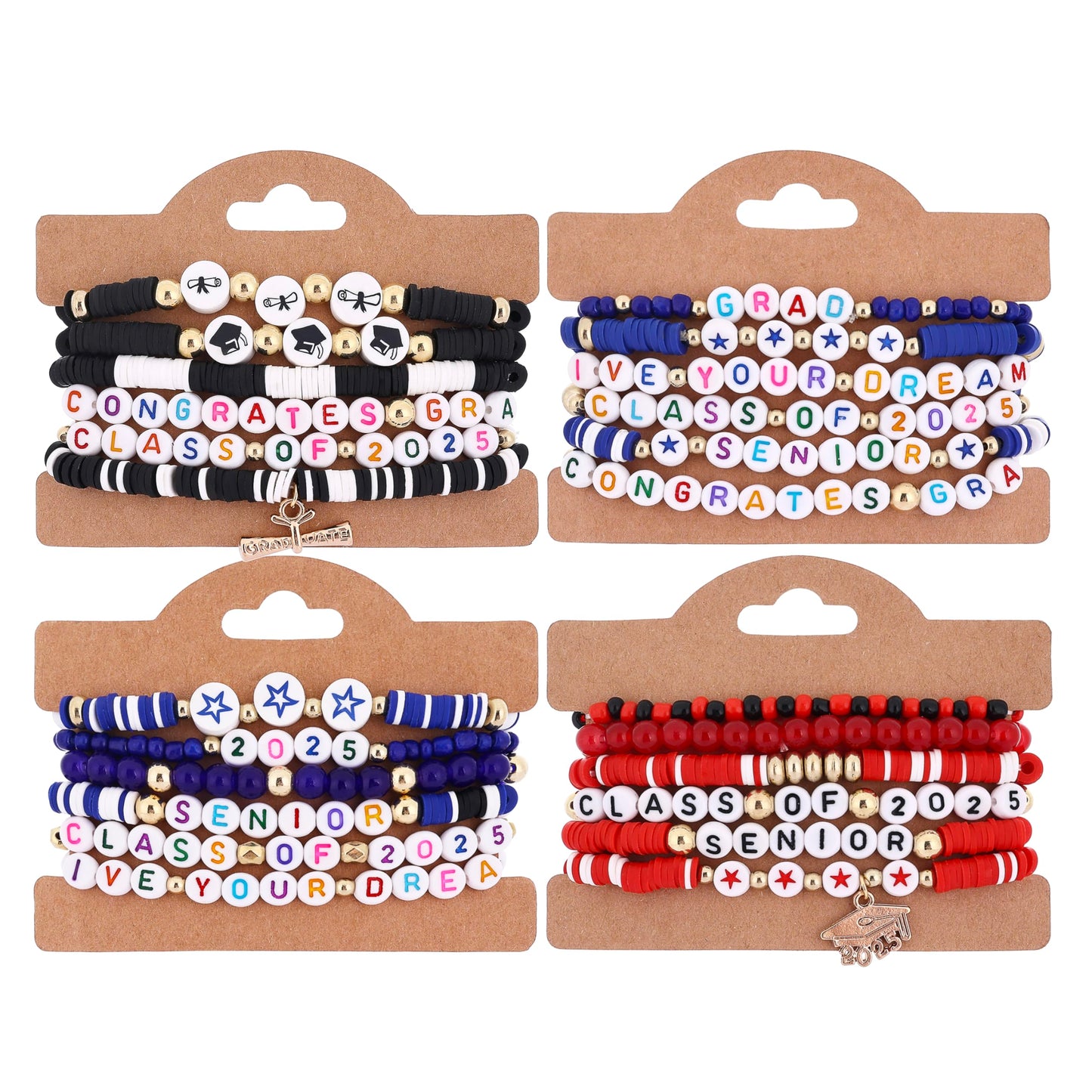Taouzi Graduation Bracelets 2025 Bulk High School Graduation Gifts for Her Class Of 2025 Gifts Congrats Grad Party Decorations 2
