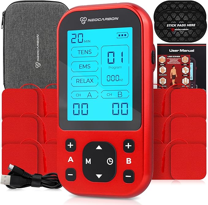 TENS Unit Muscle Stimulator Pro for Back Pain Relief, Shoulder Recovery and Physical Therapy, Electronic EMS Massager Mach...