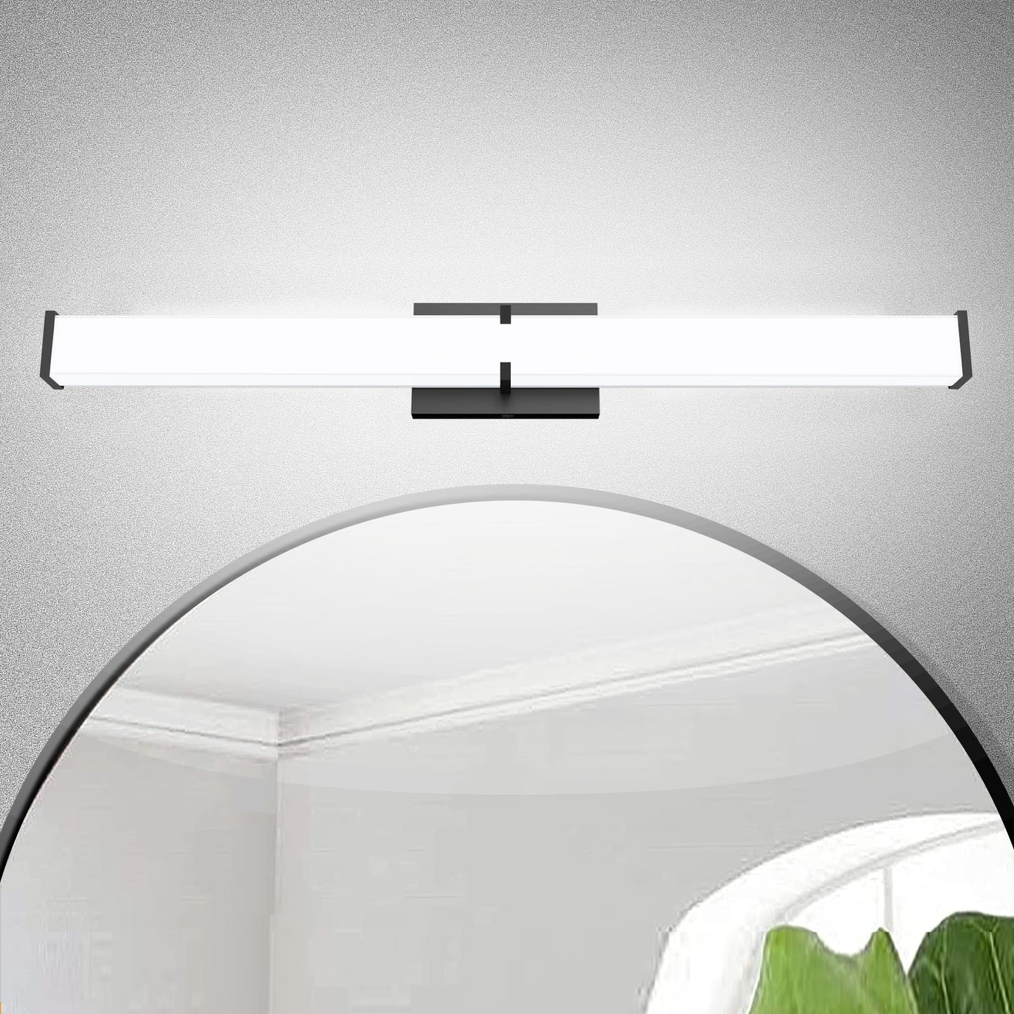 Bathroom Light Fixtures: 31.5Inch Etl Certified Bathroom Vanity Light 5000K Cool White 36W 2500Lm - Modern Black Led Vanity Light Elegant Clear Shade  Bathroom Lighting Fixtures Over Mirror Dimmable