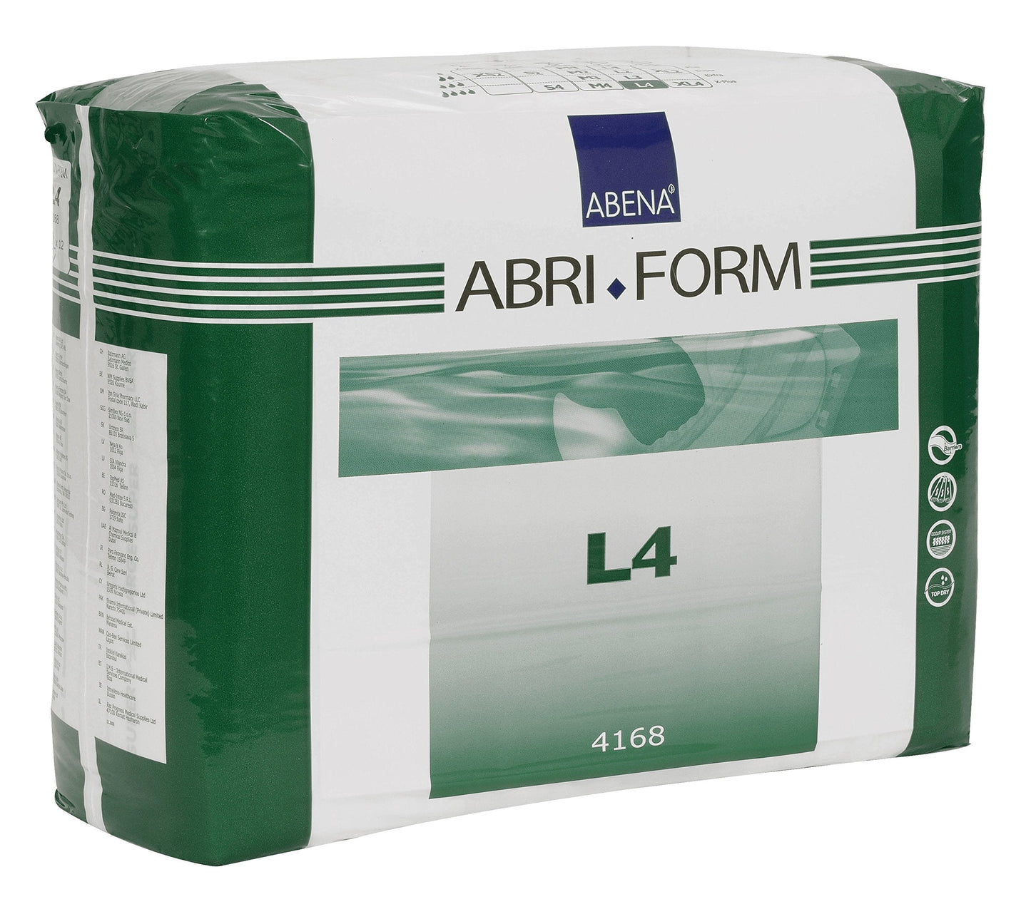 Abena Abri-Form Comfort Plastic-Backed Briefs, Level 4, (Medium To Large Sizes) Large, 36 Count