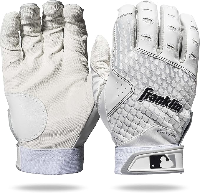 Franklin Sports MLB 2nd Skinz Batting Gloves - Adult & Youth Baseball & Softball - Men's & Kids Teeball & Softball Gloves...