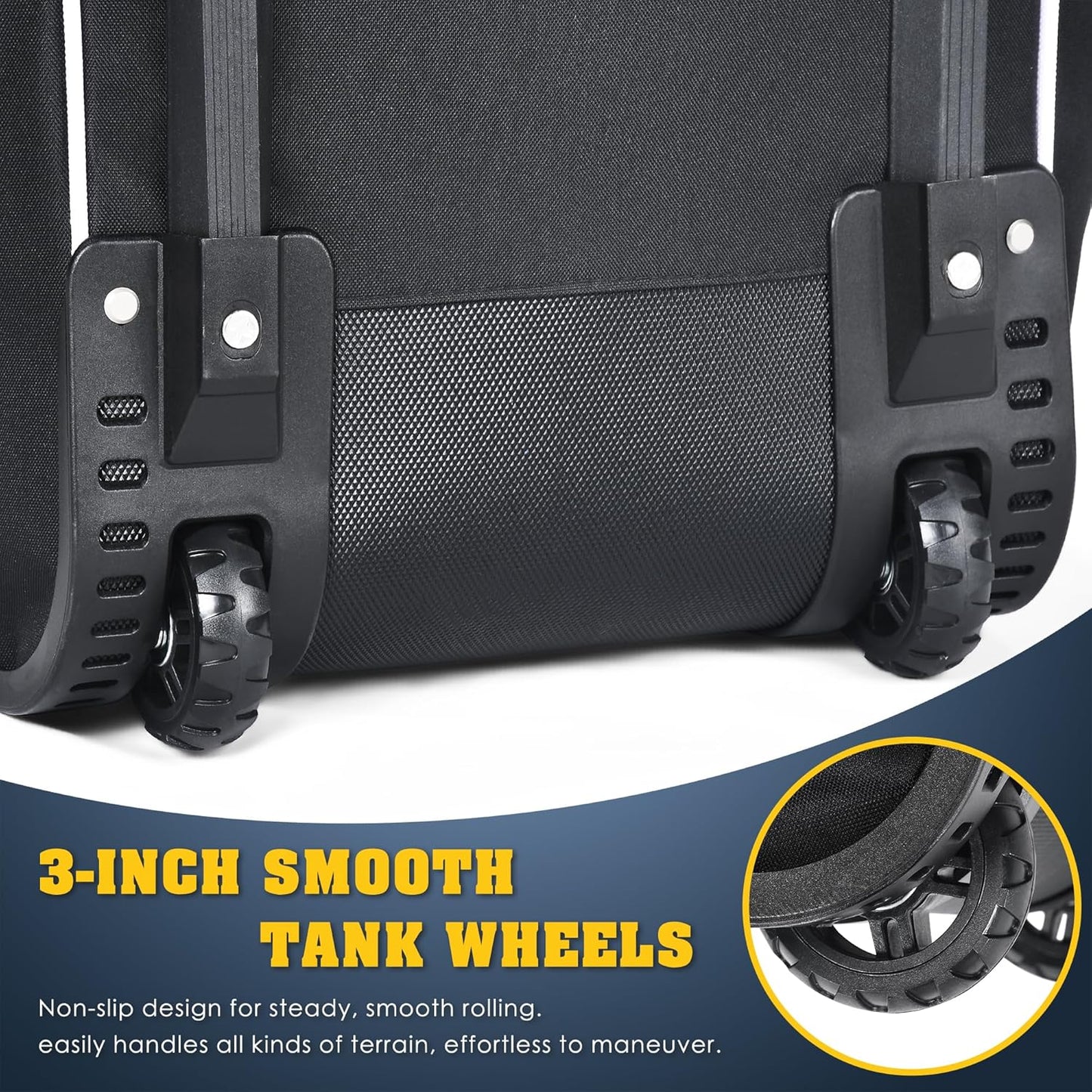 Golf Travel Bag Hard Case Top with Wheels, 900D Heavy Duty Oxford, Golf Bag Travel Case for Airlines, Protect Clubs and Easy to Maneuver-Black