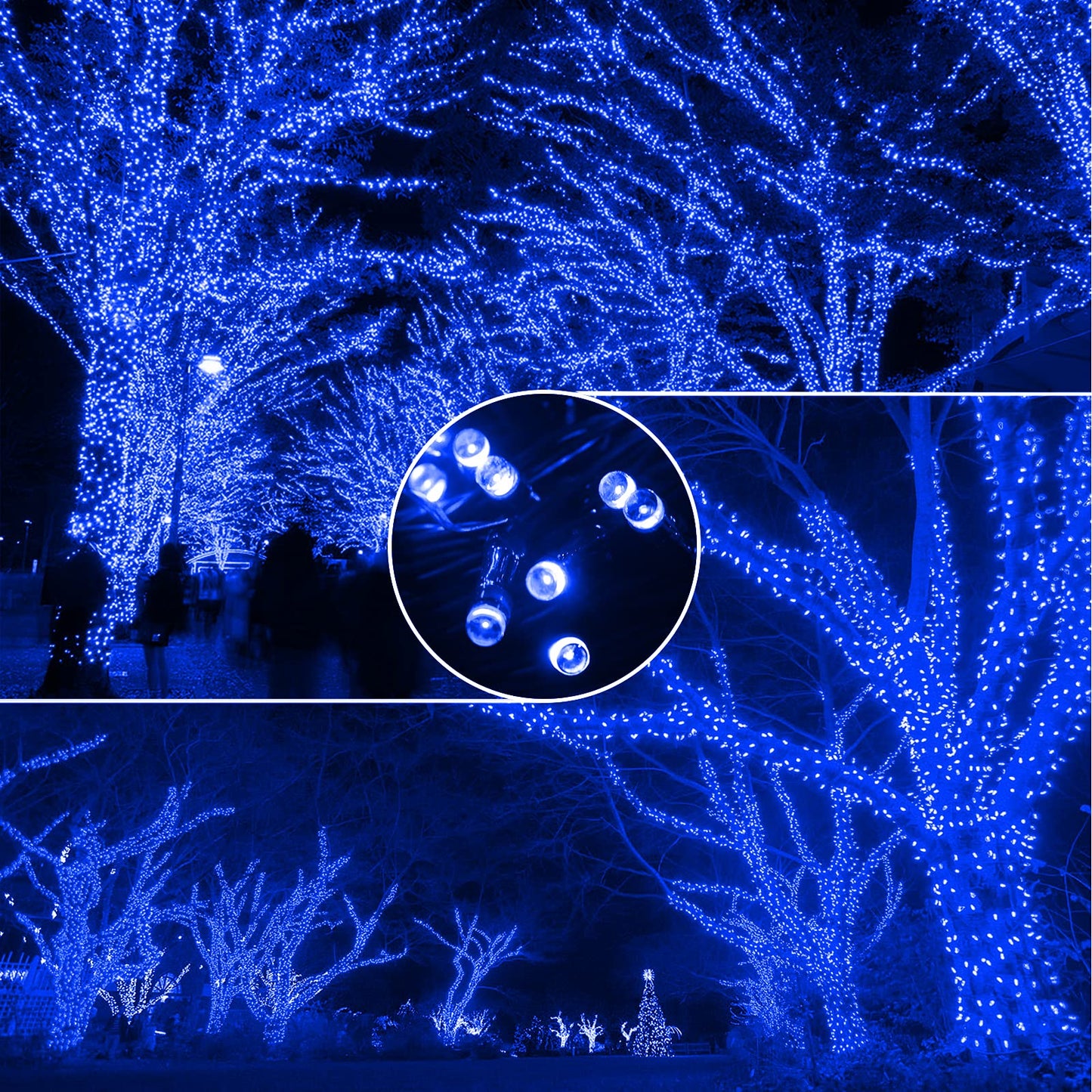 Xtf2015 105Ft 300 Led Christmas String Lights, Blue, Ul Certified, 8 Modes, Indoor/Outdoor, Model Ql300Ae